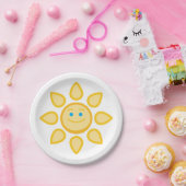 Assiettes En Carton Soleil souriant, visage joyeux (Fête)