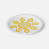 Assiettes En Carton Soleil souriant, visage joyeux (Angle)