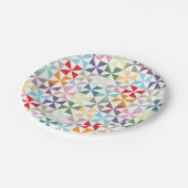 Assiettes En Carton Soleils géométriques colorés (Angle)