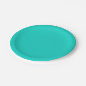 Assiettes En Carton Solide clair turquoise (Angle)
