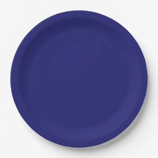 Assiettes En Carton Solide couleur bleu minuit minimaliste Plaque