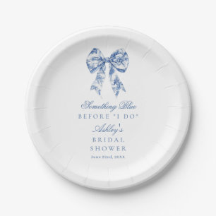 Assiettes En Carton Something Blue Before I Do Baby Shower de Mariage