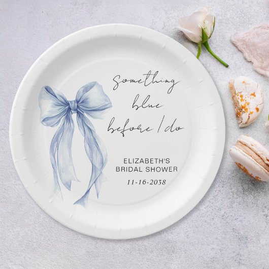 Assiettes En Carton Something Blue Before I Do Shower de Mariée