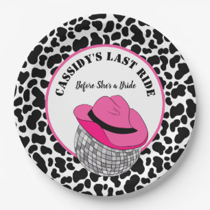 Assiettes En Carton Son Dernier Ride Disco Cowgirl Bachelorette Party