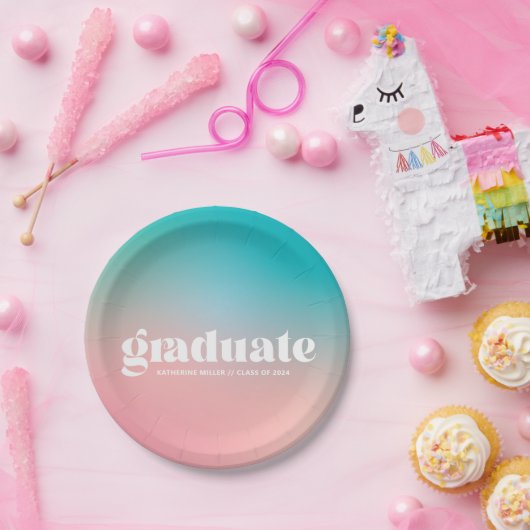 Assiettes En Carton Sorbet Gradient Graduation Party