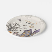 Assiettes En Carton Sorcière bébé douce et Éffrayante Anniversaire (Angle)