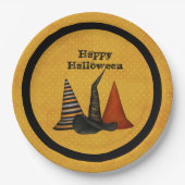 Assiettes En Carton Sorcière Casquette fête d'Halloween (Devant)