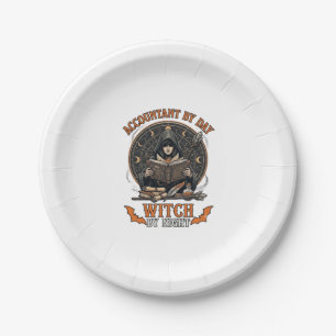 Assiettes En Carton Sorcière de jour de comptable nuit de Halloween li