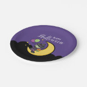 Assiettes En Carton Sorcière d'Halloween aimablement mignonne (Angle)