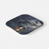 Assiettes En Carton Sorcière d'Halloween au clair de lune (Angulaire)