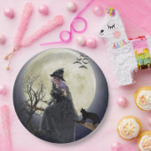 Assiettes En Carton Sorcière d'Halloween, chat noir, chauves-souris et (Fête)