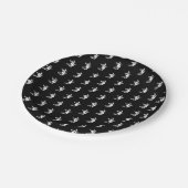 Assiettes En Carton Sorcière d'Halloween motif noir et blanc (Angle)