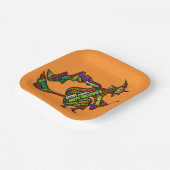 Assiettes En Carton Sorcière d'Halloween sur une typographie orangée à (Angulaire)