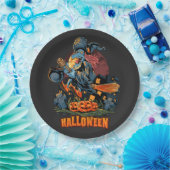 Assiettes En Carton Sorcière effrayante sur une chambre (Fête)