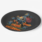 Assiettes En Carton Sorcière effrayante sur une chambre (Angle)