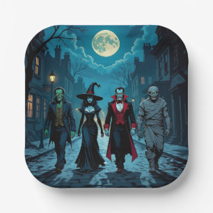 Assiettes En Carton Sorcière, Vampire, Dracula et la fête d'Halloween