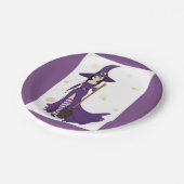 Assiettes En Carton Sorcière violette avec chambre (Angle)
