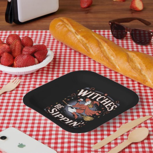Assiettes En Carton Sorcières Be Sippin' Halloween Éffrayant (Pique-nique)