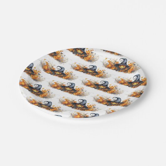 Assiettes En Carton Sorcières magiques et sorcières Fête d'Halloween (Angle)