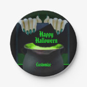 Assiettes En Carton Sorcières noires et vertes (Devant)