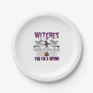 Assiettes En Carton Sorcières Octobre Halloween Crâne Chapeau de Sorci