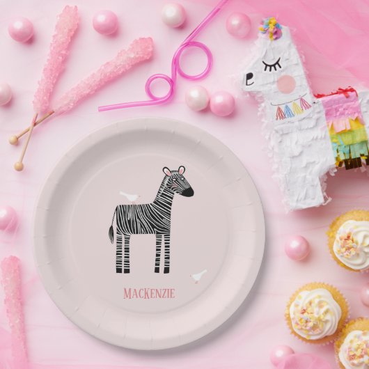 Assiettes En Carton Sote Zebra Pink (Fête)
