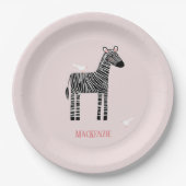Assiettes En Carton Sote Zebra Pink (Devant)