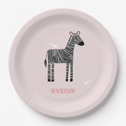 Assiettes En Carton Sote Zebra Pink (Devant)