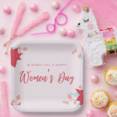 Assiettes En Carton Souhaitez rose fête des femmes heureuse (Fête)