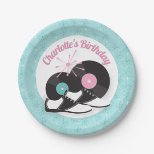 Assiettes En Carton Soupe d'anniversaire des années 1950