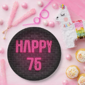 Assiettes En Carton Soupir rose brillant pour 75e anniversaire (Fête)