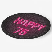 Assiettes En Carton Soupir rose brillant pour 75e anniversaire (Angle)