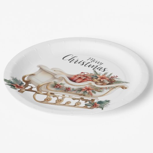 Assiettes En Carton Soupirs de Noël avec présentoirs (Angle)