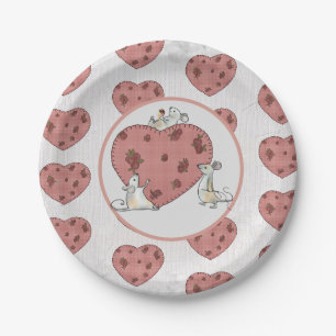 Assiettes En Carton Souris coudent un cœur