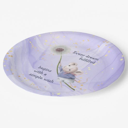 Assiettes En Carton Souris Dandelion Chaque Rêve Simple Souhait (Angle)
