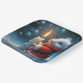 Assiettes En Carton Souris De Noël À La Bougie Poussante (Angulaire)