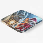 Assiettes En Carton Souris De Noël Avec Lanterne Lumineuse (Angulaire)