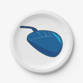 Assiettes En Carton Souris d'ordinateur bleu (Devant)