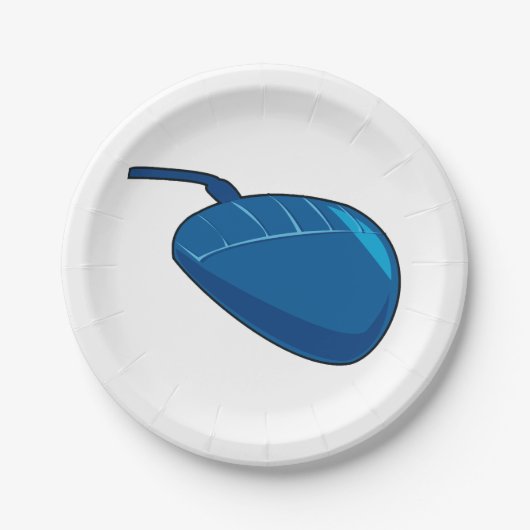 Assiettes En Carton Souris d'ordinateur bleu (Devant)