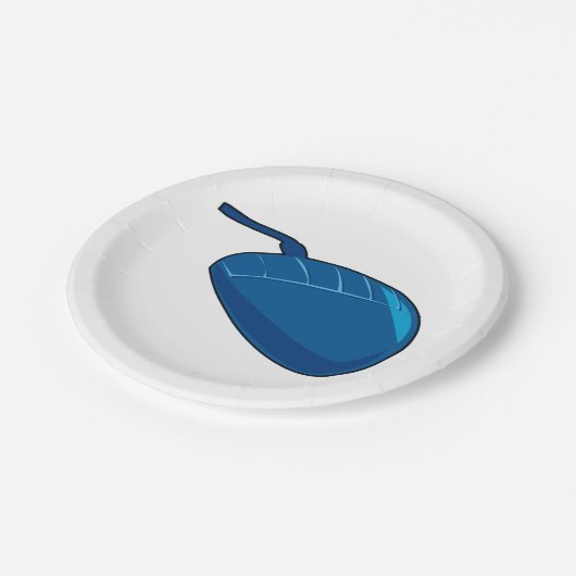 Assiettes En Carton Souris d'ordinateur bleu (Angle)