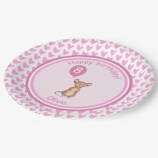 Assiettes En Carton Souris en bois mignonne - Anniversaire de enfant p (Angle)