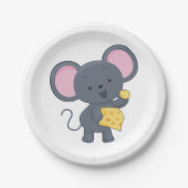 Assiettes En Carton Souris manger du fromage (Devant)