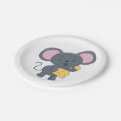Assiettes En Carton Souris manger du fromage (Angle)
