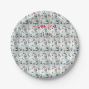 Assiettes En Carton Souris mignonne et art rouge de faune de scène de