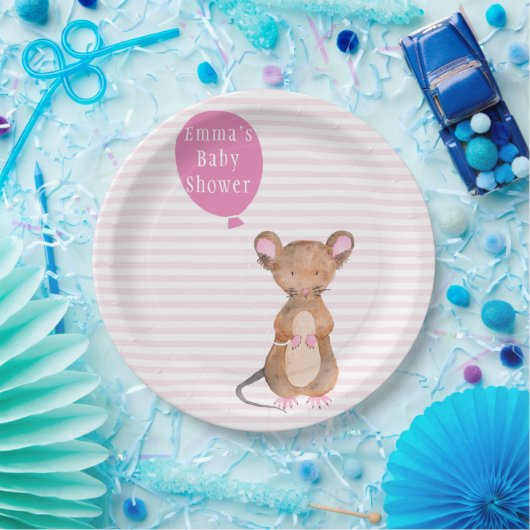Assiettes En Carton Souris mignonne Woodland | Plaques de papier Baby (Fête)