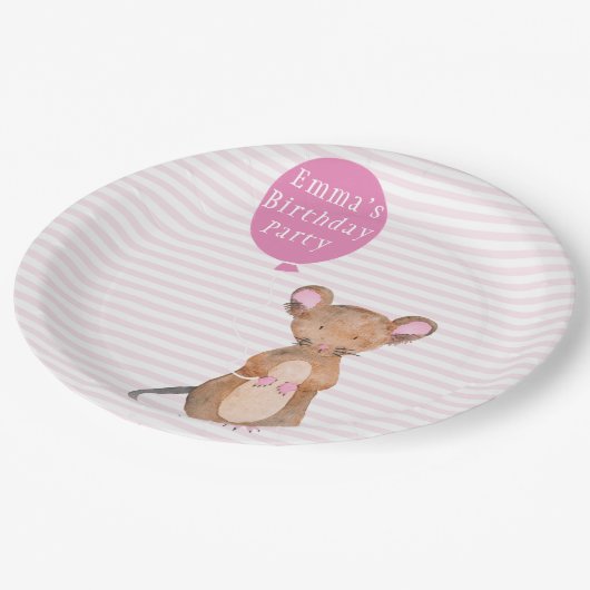 Assiettes En Carton Souris mignonne Woodland | Plaques papier Annivers (Angle)