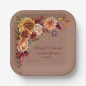 Assiettes En Carton Souris Mocha avec douche à fleurs d'automne (Recto)