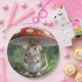 Assiettes En Carton Souris sous un champignon (Fête)