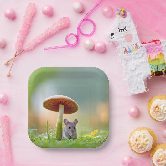 Assiettes En Carton Souris Sous Un Champion (Fête)