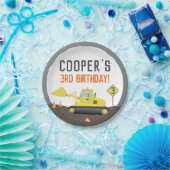 Assiettes En Carton Sous Construction Tracteur Anniversaire N'importe (Fête)